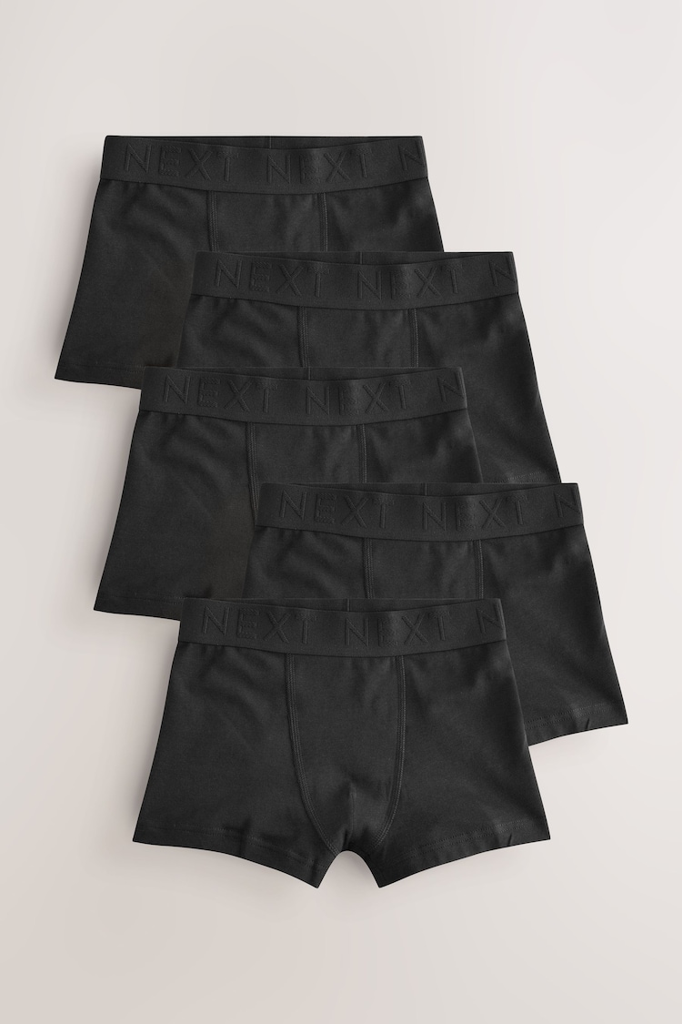 Black With Black Waistband Trunks 5 Pack (1.5-16yrs) - Image 1 of 1