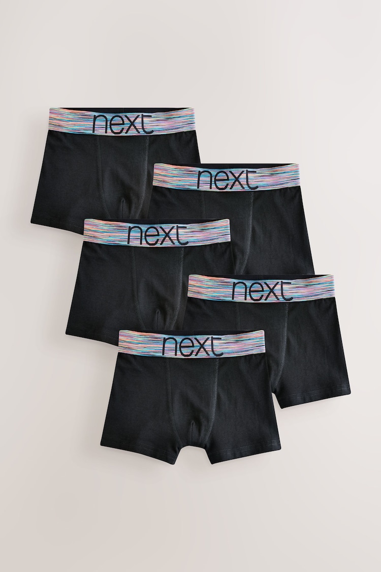 Black with Wizzy Waistband Trunks 5 Pack (1.5-16yrs) - Image 1 of 1