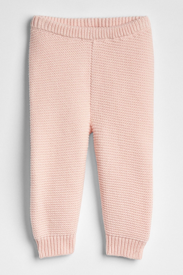 Розовый - Gap Brannan Bear Soft Cotton Knit Pull On Trousers (Newborn-24mths) - Изображение 1 из 1