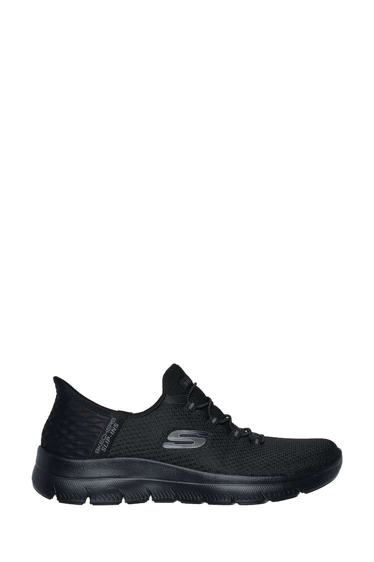 Negro/cromo - Skechers Womens Slip In Summits Dazzling Haze Trainers - Imagen 1 de 1