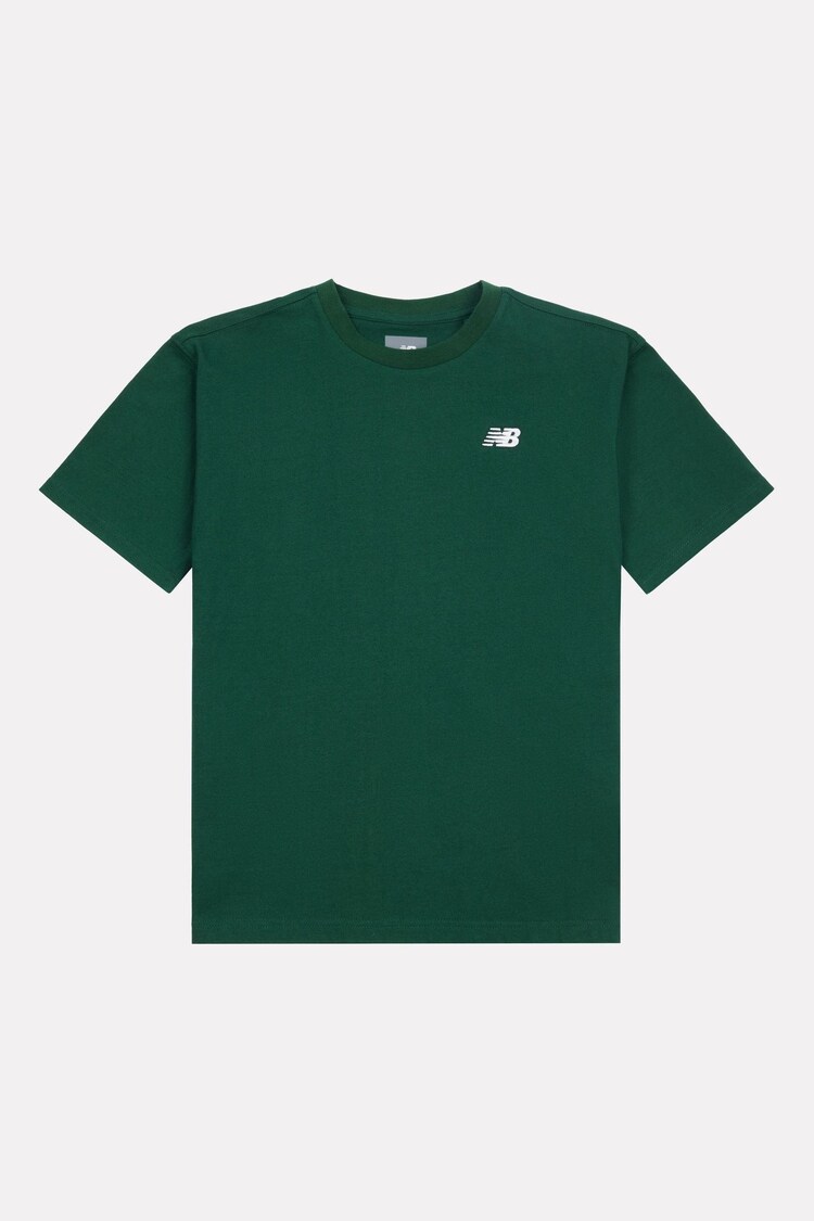 Temno zelena - New Balance Kids majica iz džersija z majhnim logotipom 100% bombaž - Slika 1 iz 1