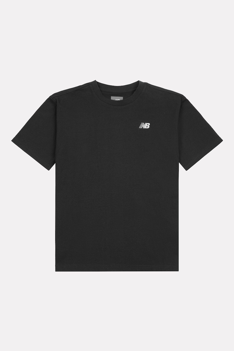 črna - New Balance Kids majica iz džersija z majhnim logotipom 100% bombaž - Slika 1 iz 1