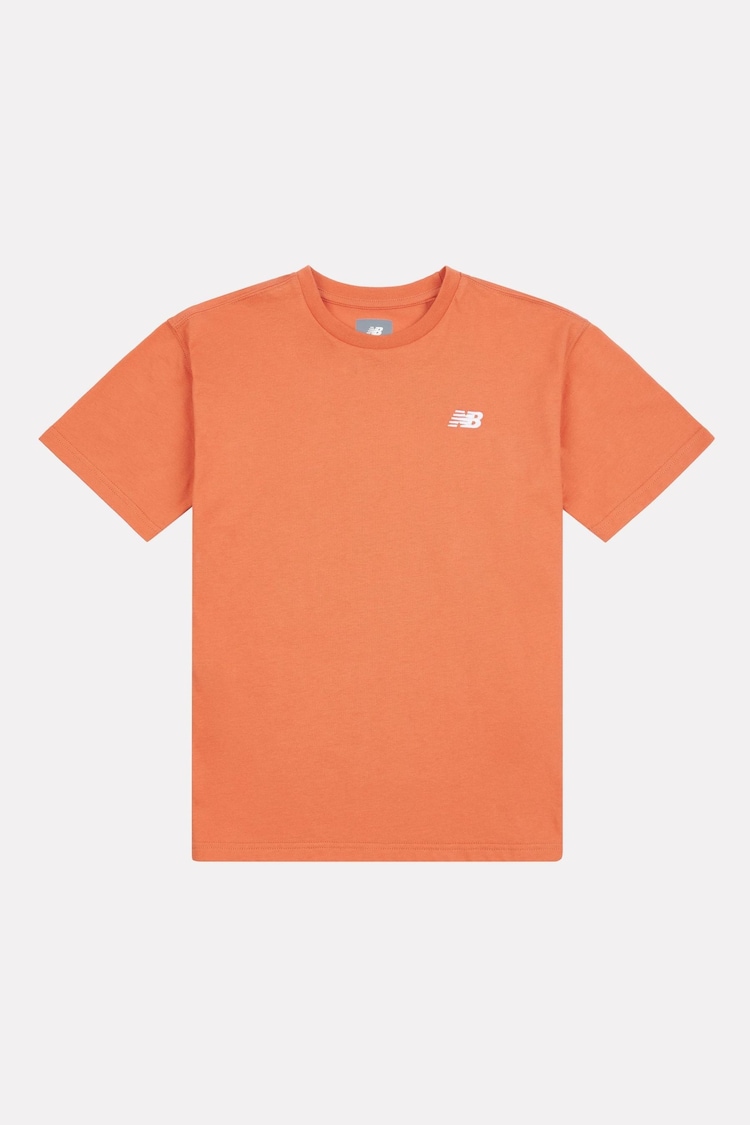Oranžna - New Balance Kids majica iz džersija z majhnim logotipom 100% bombaž - Slika 1 iz 1