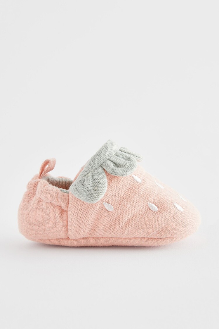 Pink Strawberry Baby Slip On Shoes (0-24mths) - Image 1 of 1