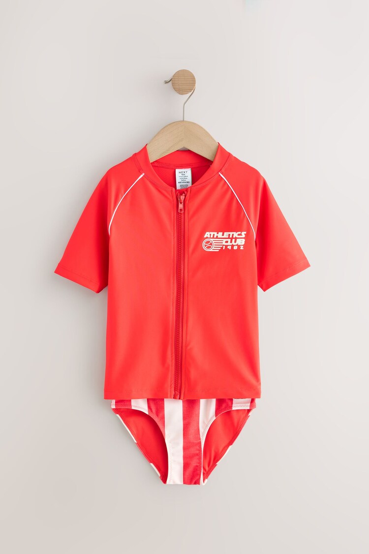 Red Rash Vest and Bikini Set 3 Piece (3-16yrs) - Image 1 of 1