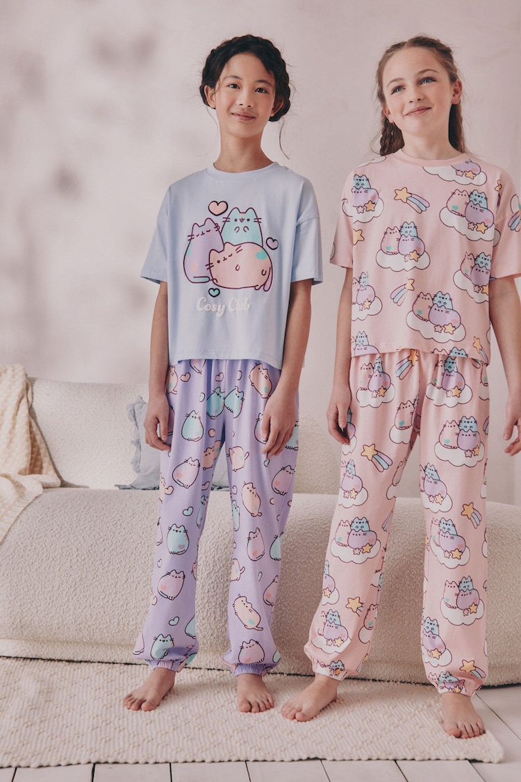Blue/Pink Pusheen Joggers Pyjamas 2 Pack (6-14yrs) - Image 1 of 1 Blue/Pink Pusheen Joggers Pyjamas 2 Pack (6-14yrs) - Image 1 of 1