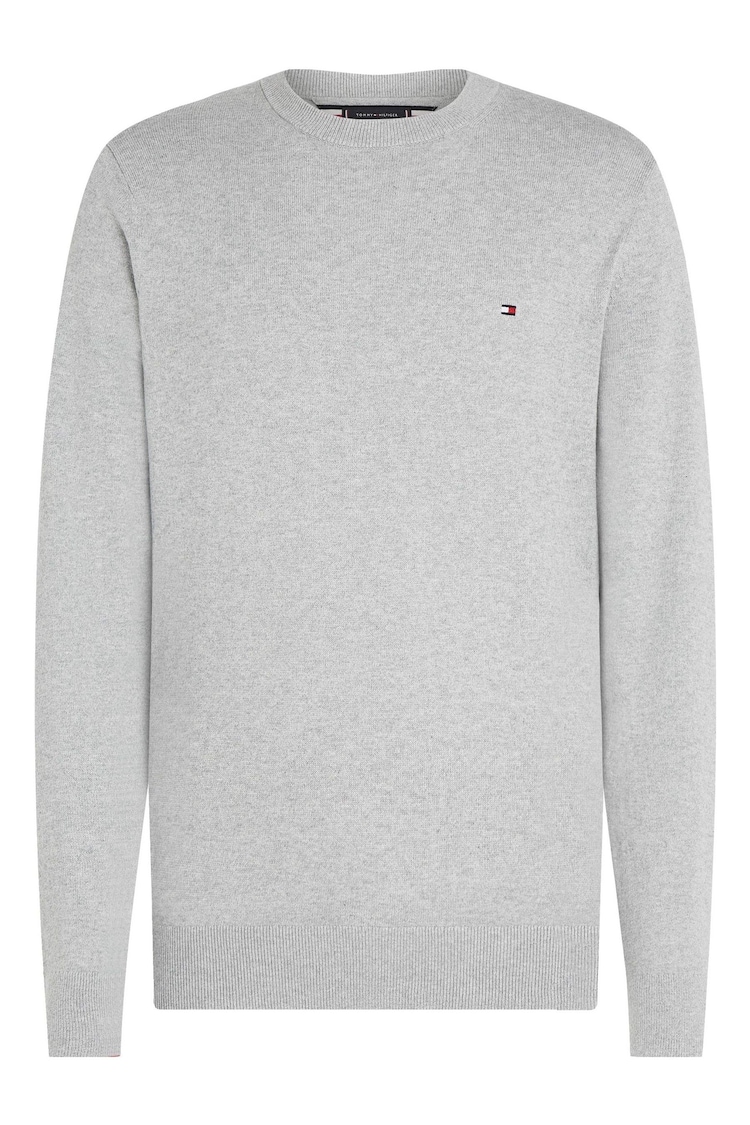 Tommy Hilfiger Grey Cotton Blend Jumper With Cashmere - Image 1 of 1