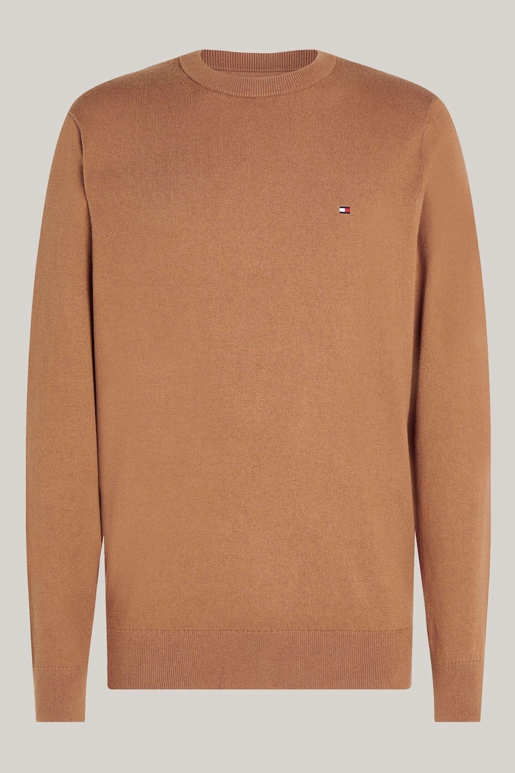Tommy Hilfiger Brown Cotton Blend Jumper With Cashmere - Image 1 of 1