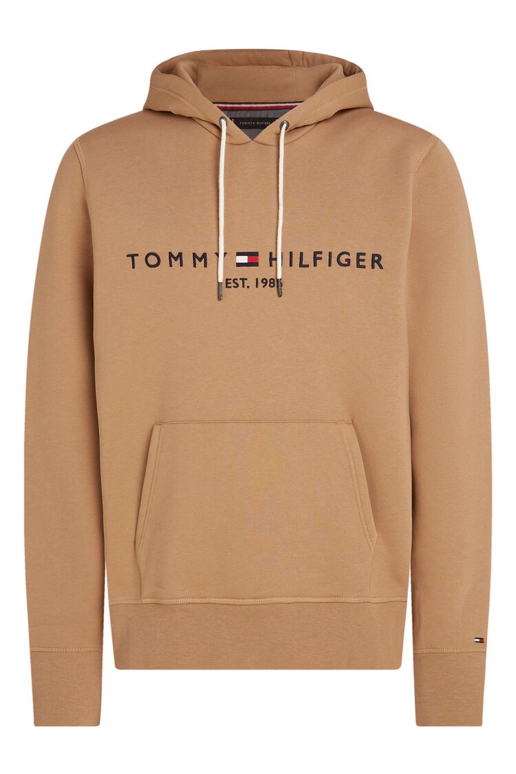 لون طبيعي - هودي بشعار أخضر من Tommy Hilfiger - صورة 1 من 1 لون طبيعي - هودي بشعار أخضر من Tommy Hilfiger - صورة 1 من 1