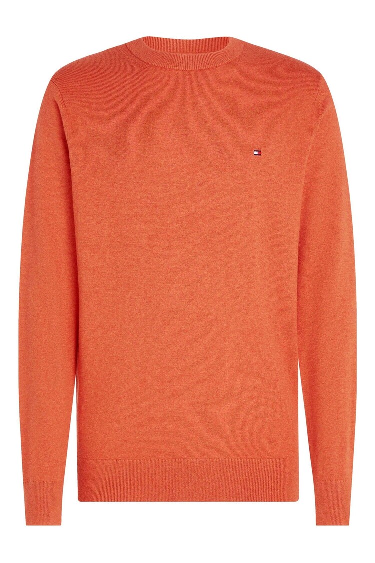 Tommy Hilfiger Orange Cotton Blend Jumper With Cashmere - Image 1 of 1