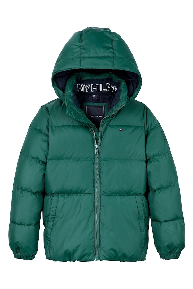 Tommy Hilfiger Green Boys Essential Down Puffer Jacket - Image 1 of 1