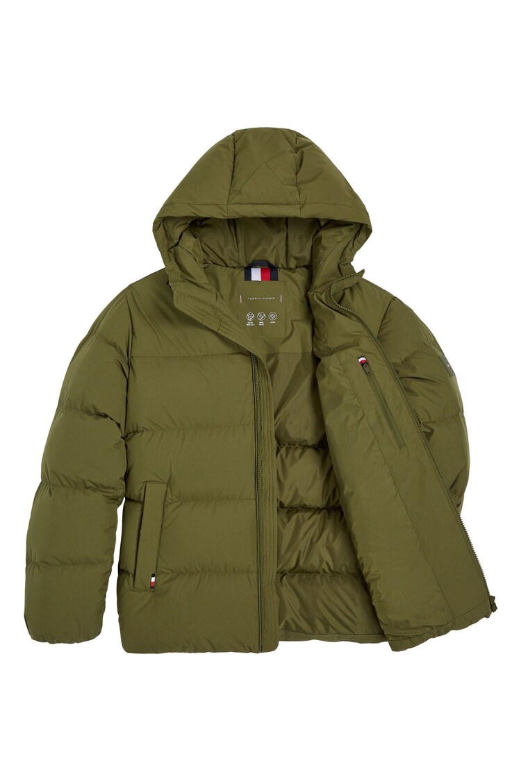 Tommy Hilfiger Green Down Hooded Puffer Jacket - Image 1 of 1