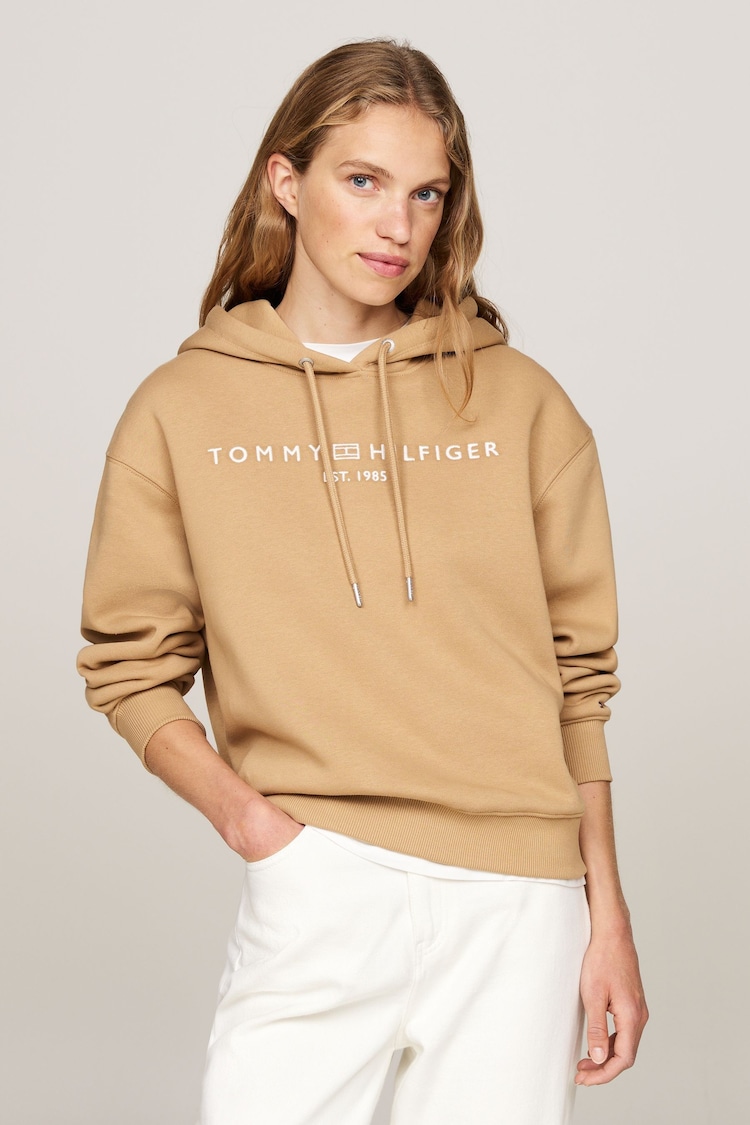 Tommy Hilfiger Brown Regular Fit Modern Hoodie - Image 1 of 1