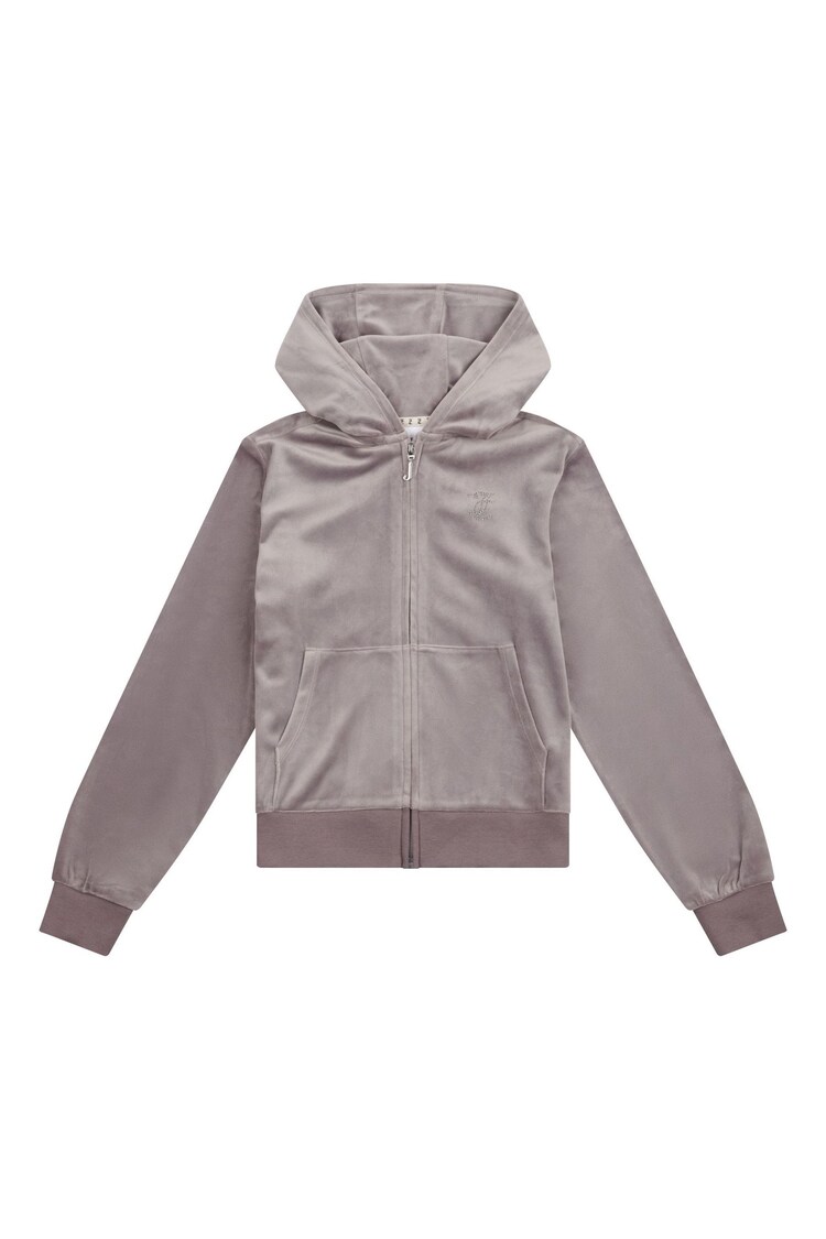 Juicy Couture Grey Diamanté Zip Through Hoodie - Image 1 of 1