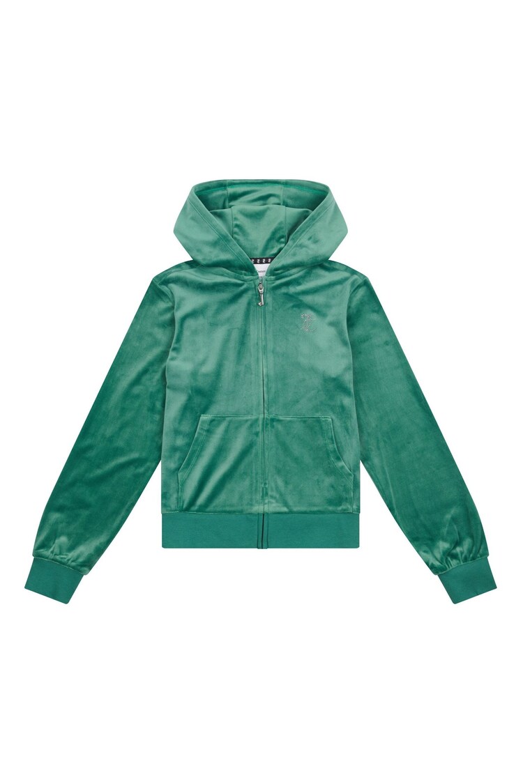 Verde - Sudadera con capucha, cremallera y strass de Juicy Couture - Imagen 1 de 1
