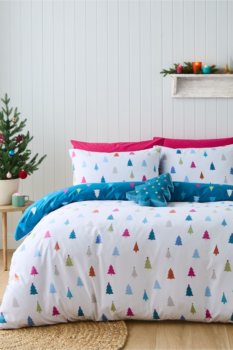 Catherine Lansfield Multicolour Christmas Tree Brights Reversible Duvet Cover Set - Image 1 of 1