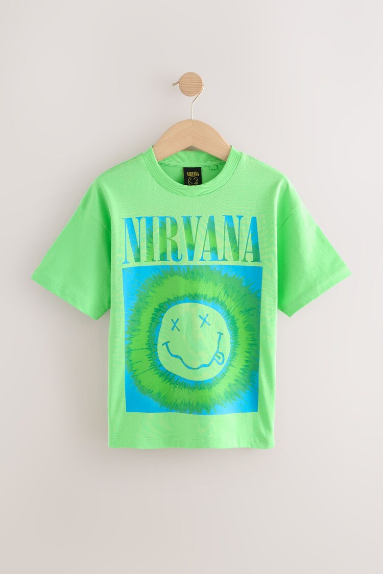 Verde con diseño de Nirvana - Camiseta con diseño de banda (3-16 años) - Imagen 1 de 1