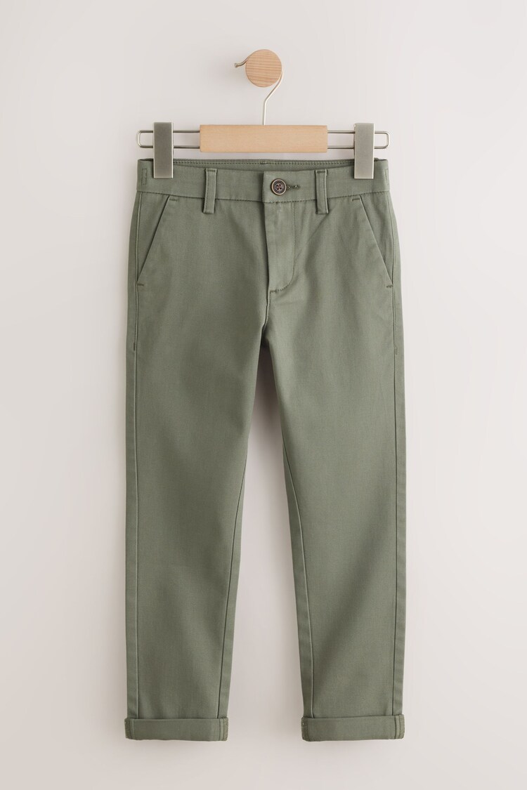 Olive Green Skinny Fit Stretch Chino Trousers (3-17yrs) - Image 1 of 1