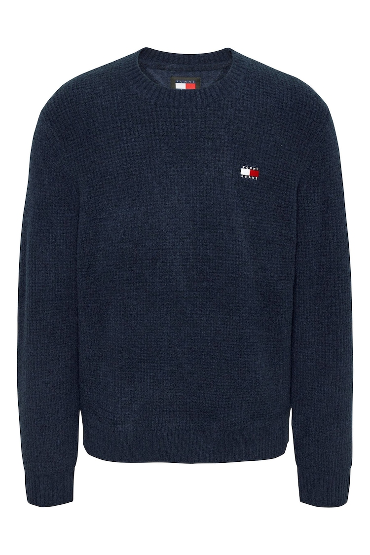 Tommy Jeans Blue Regular Fit Waffle Sweater - Image 1 of 1