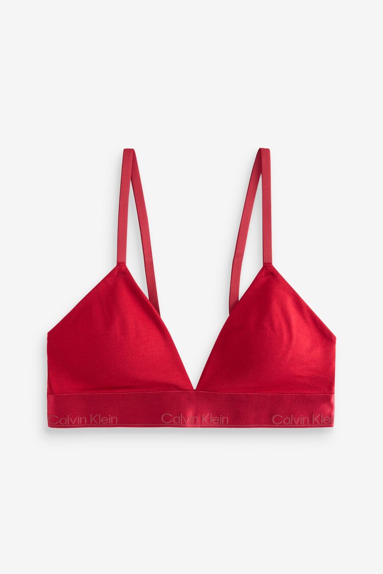 Calvin Klein Red Modern Cotton Holiday Lightly Lined Triangle Bra - Image 1 of 1