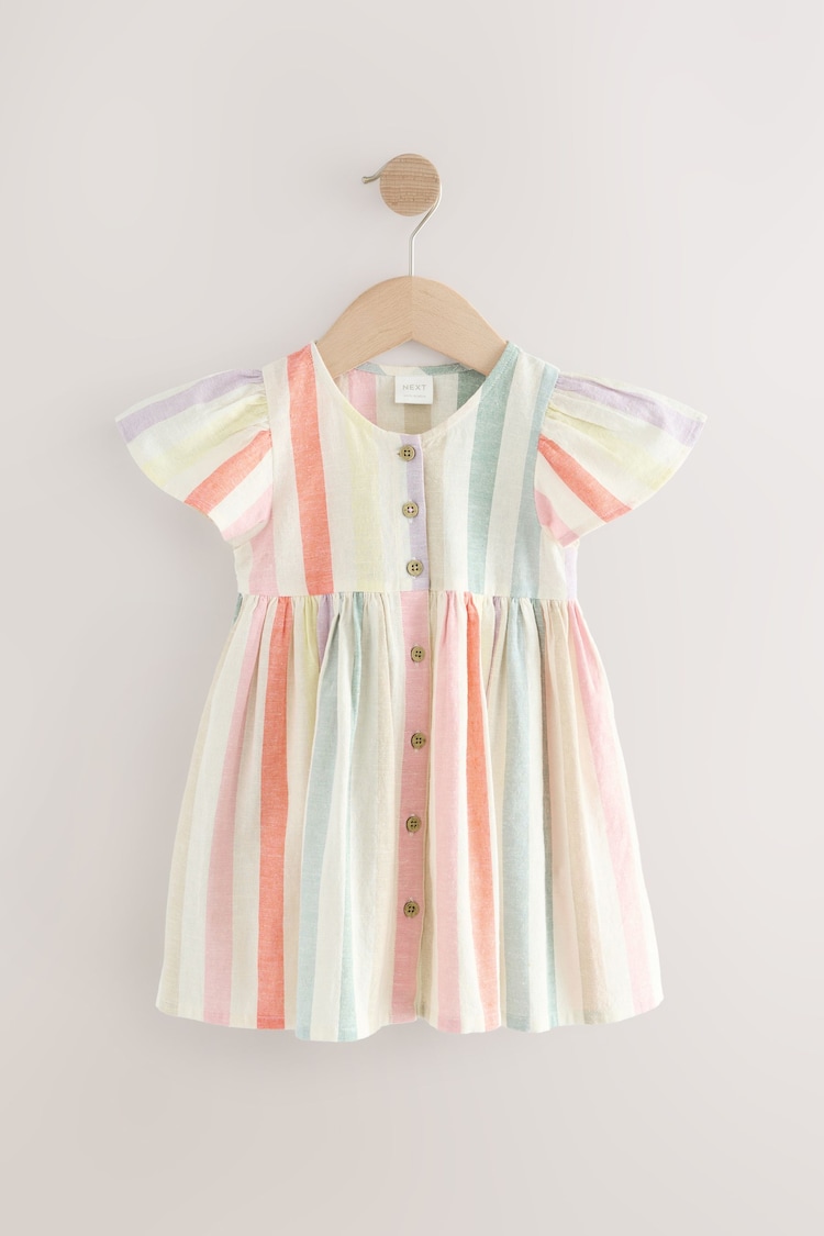 Pastel Rainbow Button Up Summer Dress (3mths-8yrs) - Image 1 of 1