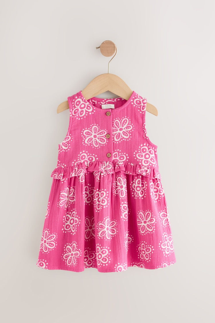 وردي ـ طبعة باتيك - فستان Peplum صيفي بلا أكمام لسن (3 شهور-8 سنوات) - صورة 1 من 1
