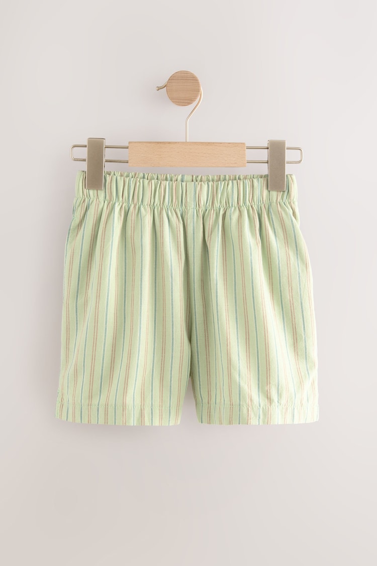 Green 100% Cotton Stripe Shorts (3-16yrs) - Image 1 of 1