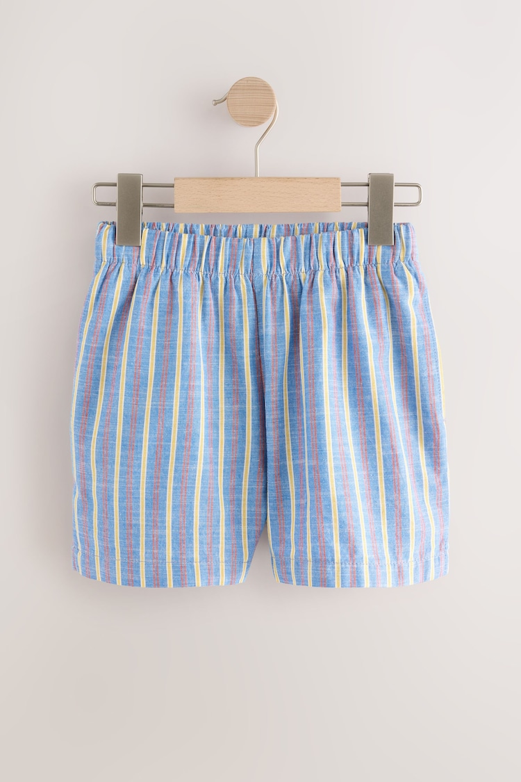 Blue 100% Cotton Stripe Shorts (3-16yrs) - Image 1 of 1