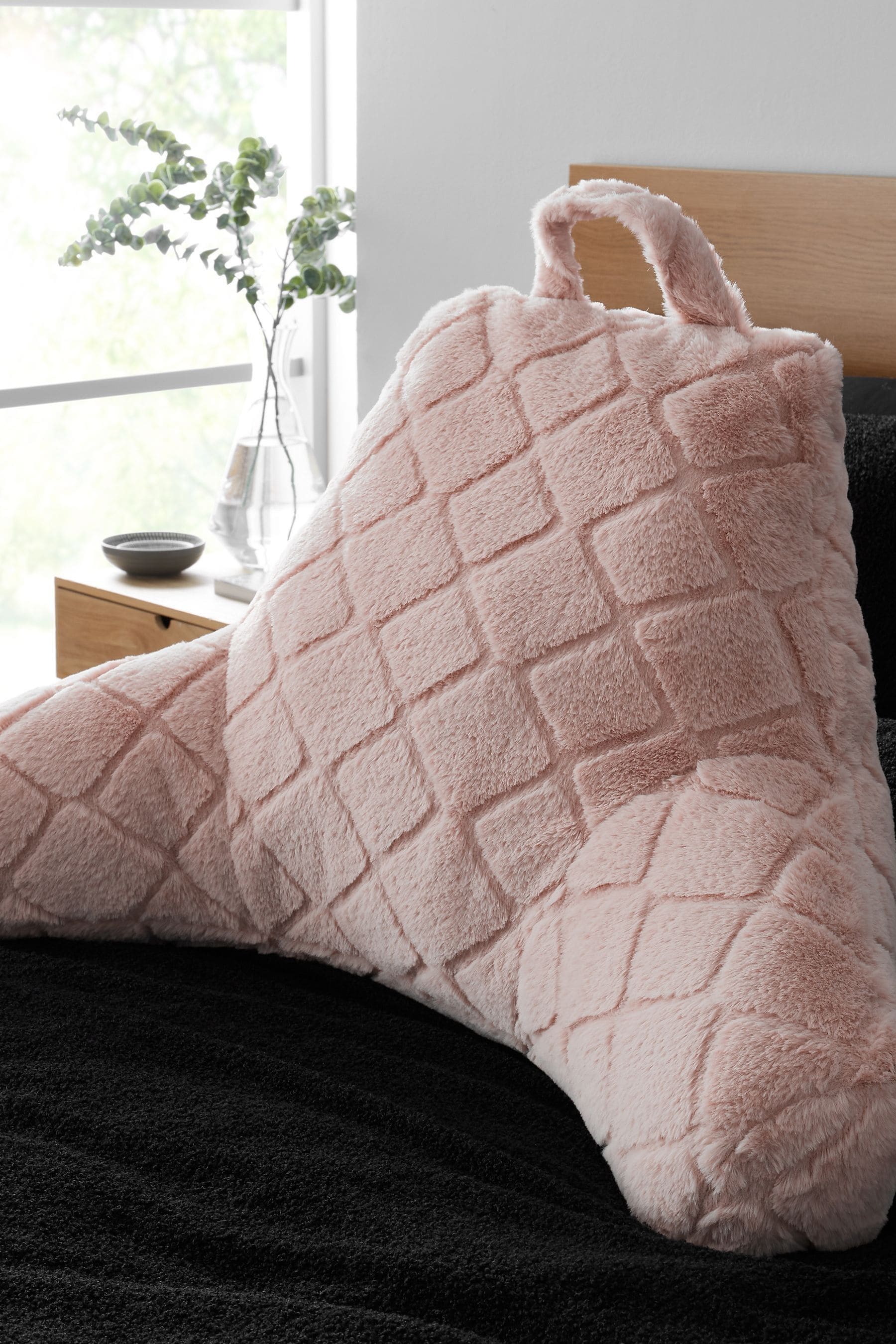 Buy Catherine Lansfield Blush Pink Cosy and Soft Diamond Fleece Cuddle Chair Cushion Cushion from Next Luxembourg