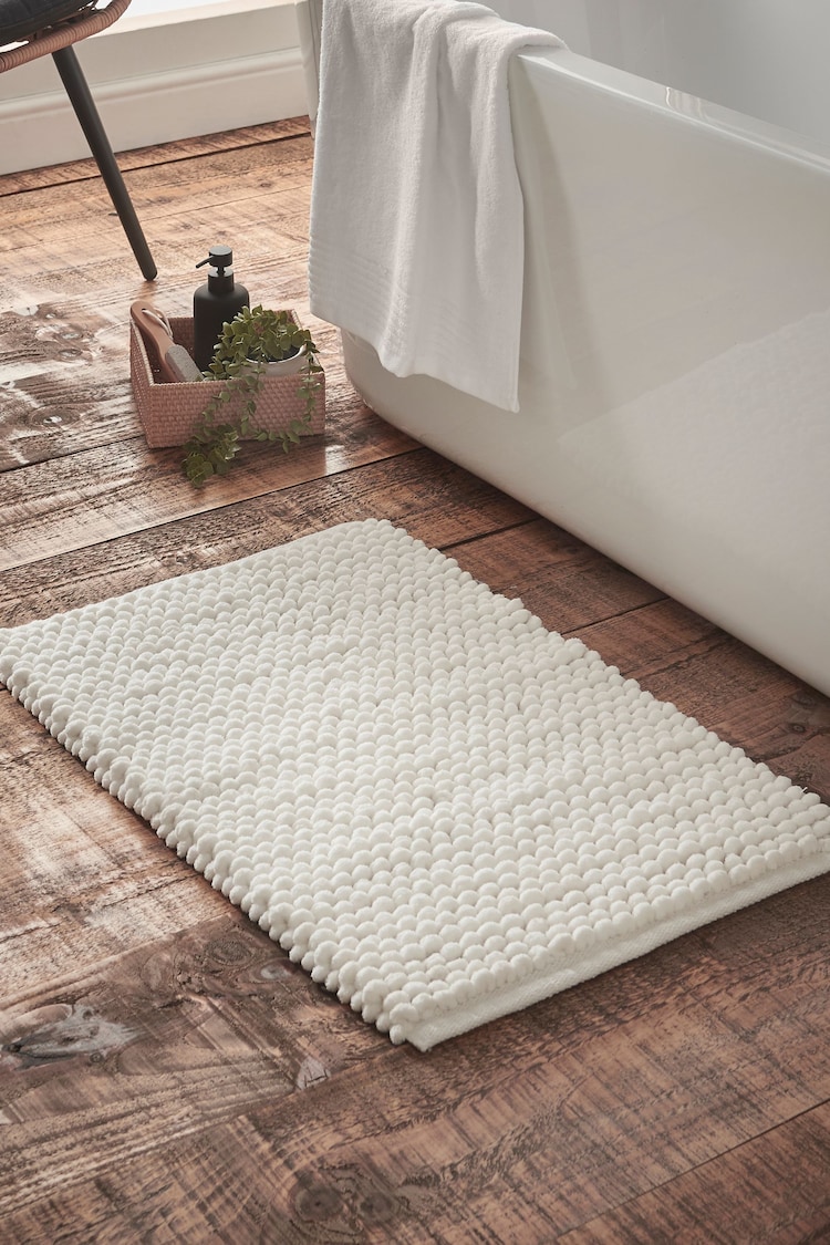Bianca White Aspen Bobble Bath Mat - Image 1 of 1