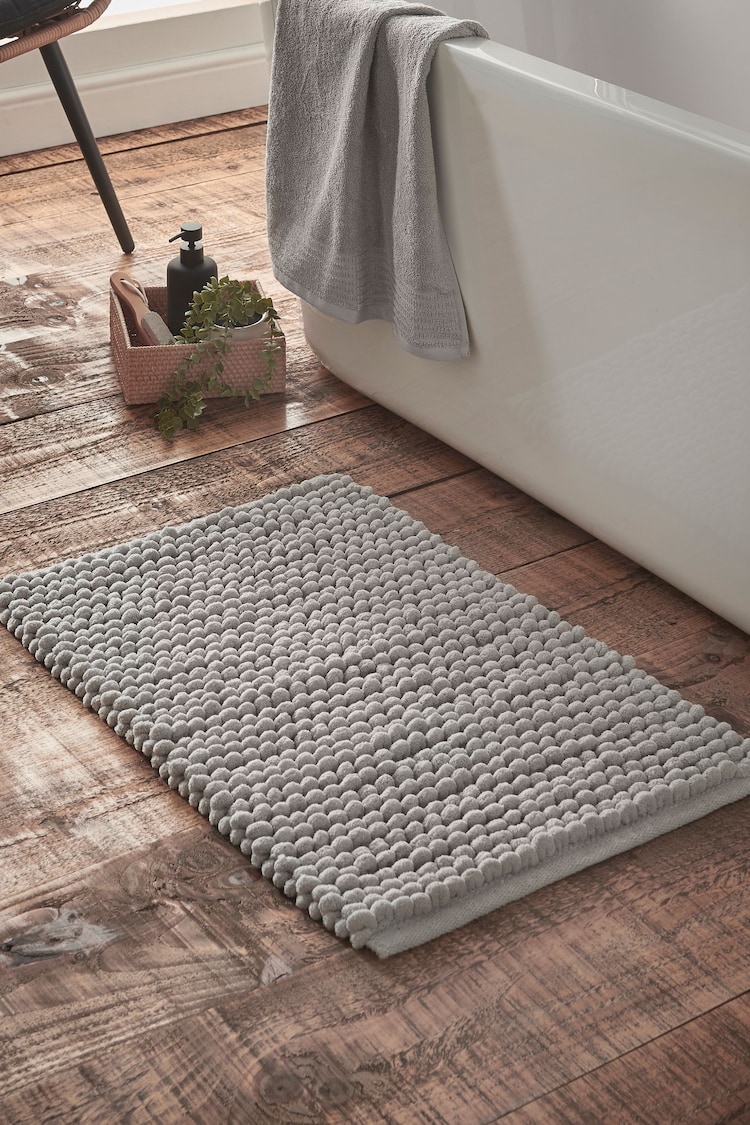 Bianca Silver Grey Aspen Bobble Bath Mat - Image 1 of 1