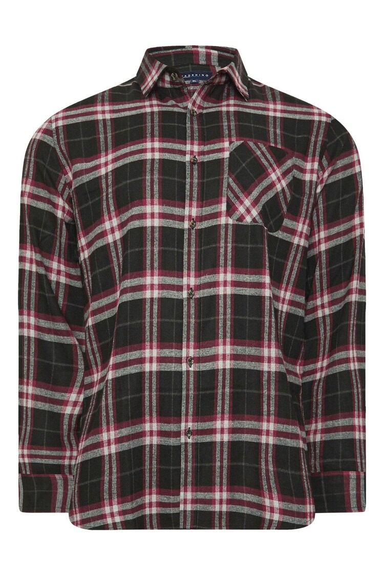 BadRhino Big & Tall Black Longsleeve Checked Shirt - Image 1 of 1