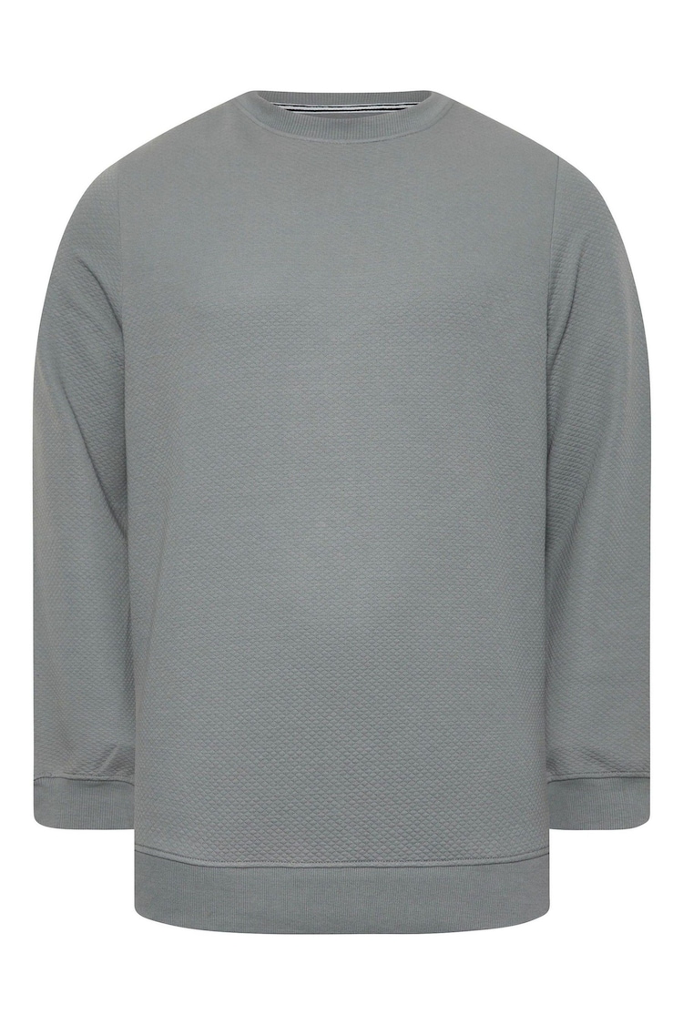 Серый - BadRhino Big & Tall Grey Diamond Zip Up Sweat Top - Image 1 of 1