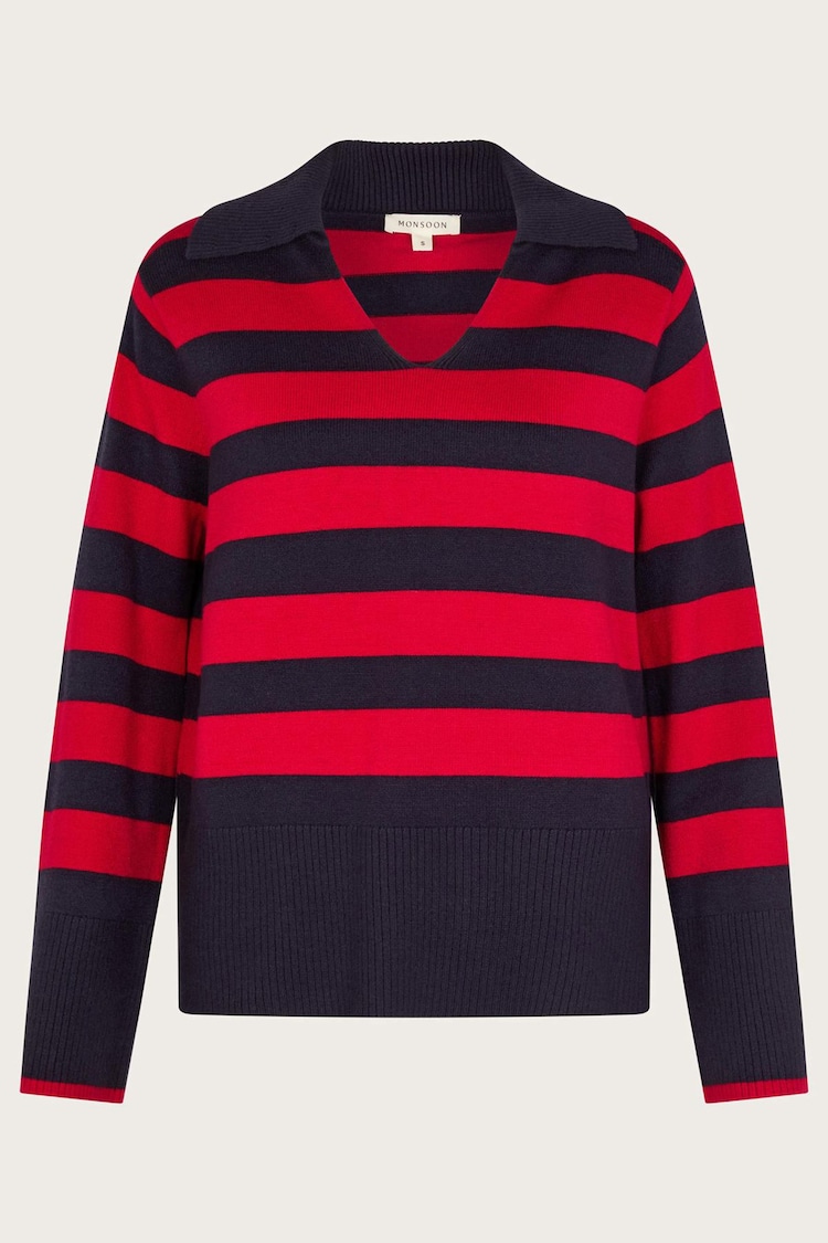 Monsoon Shay Stripe Collared Jumper - 圖片 1，共 1