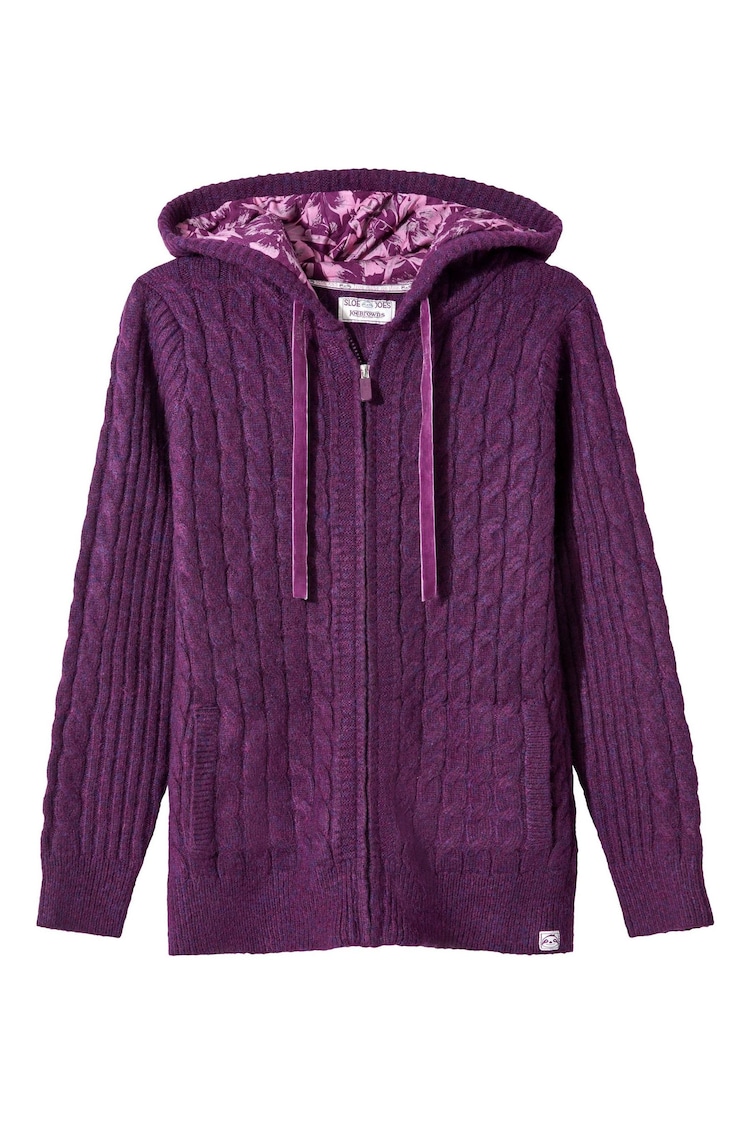 Joe Browns Sloe Joes Cosy Cable Knit Full Zip s kapuco pletena jopa - Slika 1 iz 1