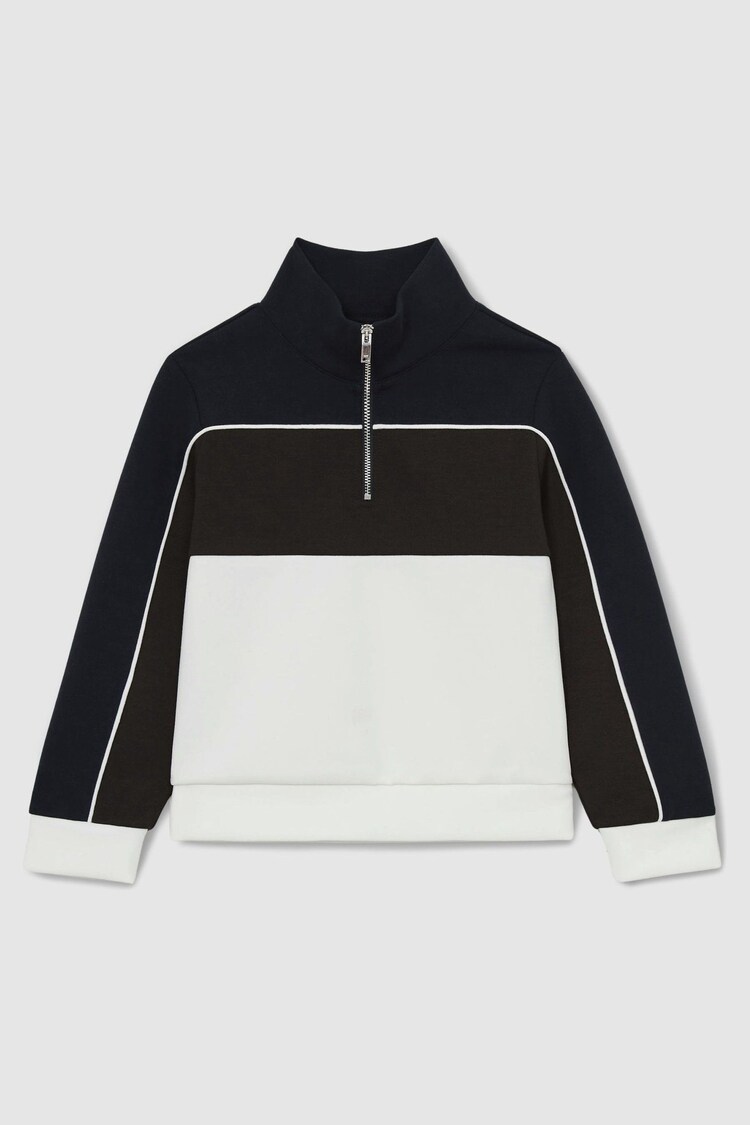 Reiss Katoon Colour-Block Half-Zip Sweatshirt - Imagen 1 de 1