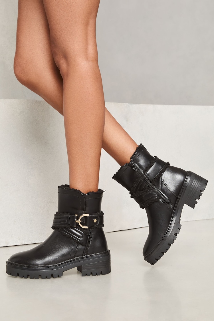 Botas moteras gruesas con hebilla de borreguito Lipsy - Imagen 1 de 1