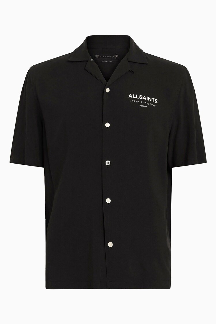 AllSaints Black Underground Short Sleeve Shirt - Image 1 of 1