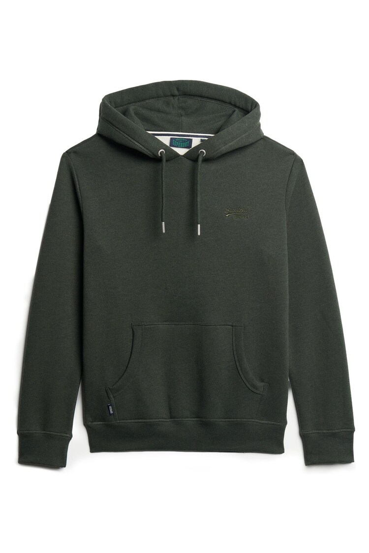 Superdry Dark Green Essential Slim Fit Logo Hoodie - Image 1 of 1