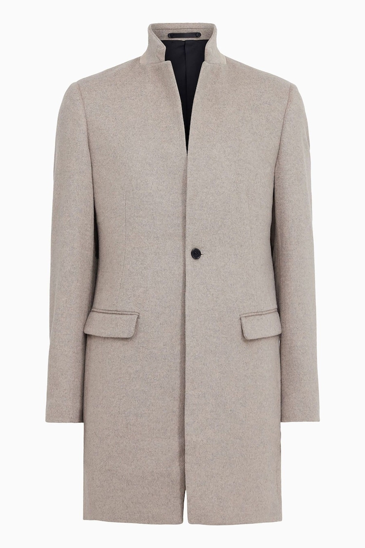 AllSaints Grey Charcoal Hargrove Coat - Image 1 of 1