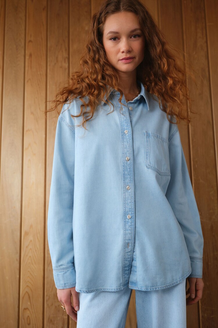 Bleach Relaxed Denim Shirt - Image 1 of 1