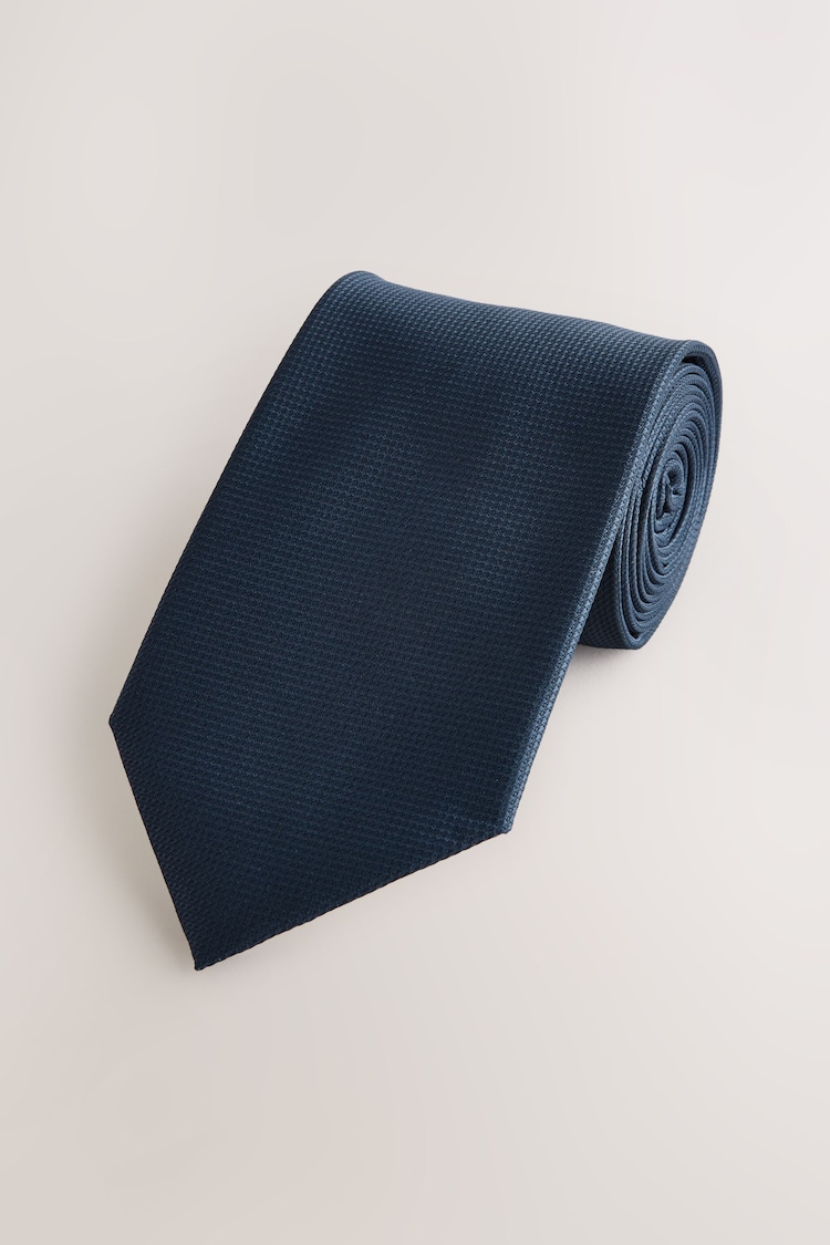 Navy Blue Textured Tie - Image 1 of 1