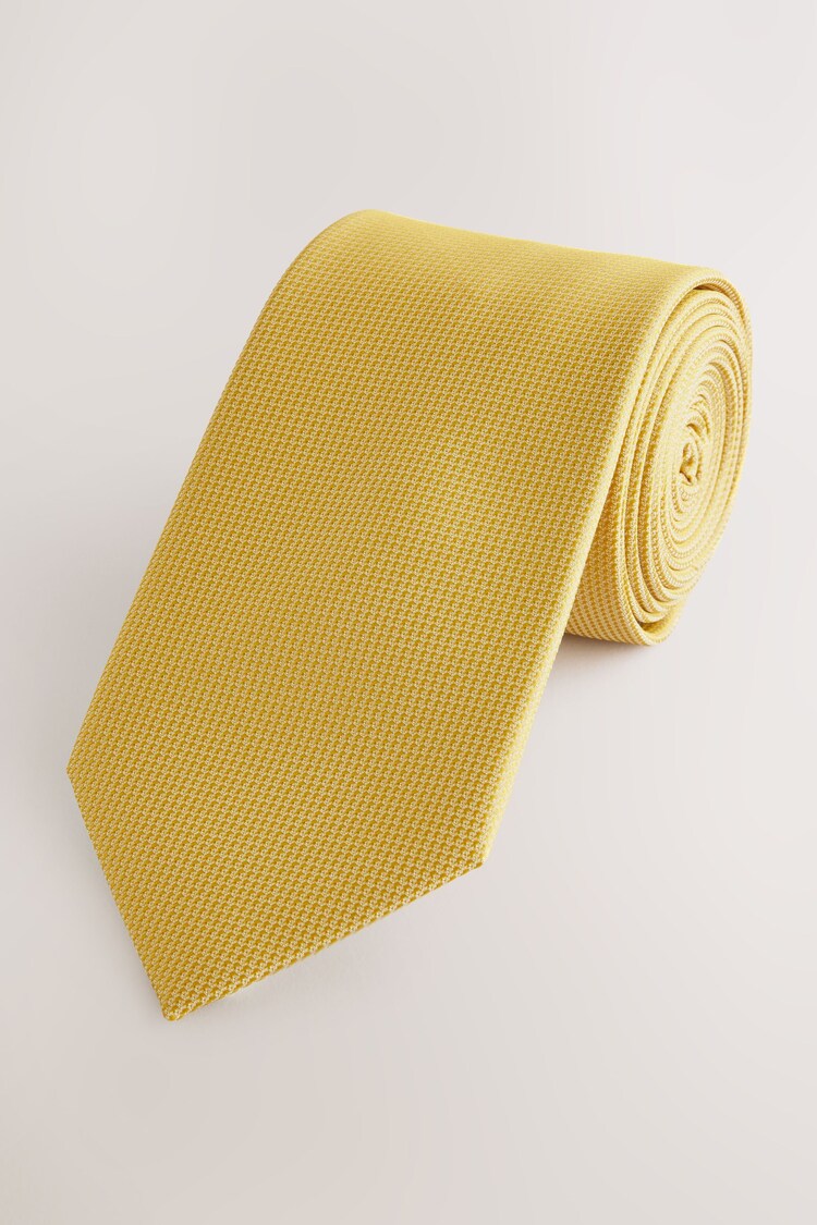 Mustard Yellow Slim Textured Tie - Image 1 of 1