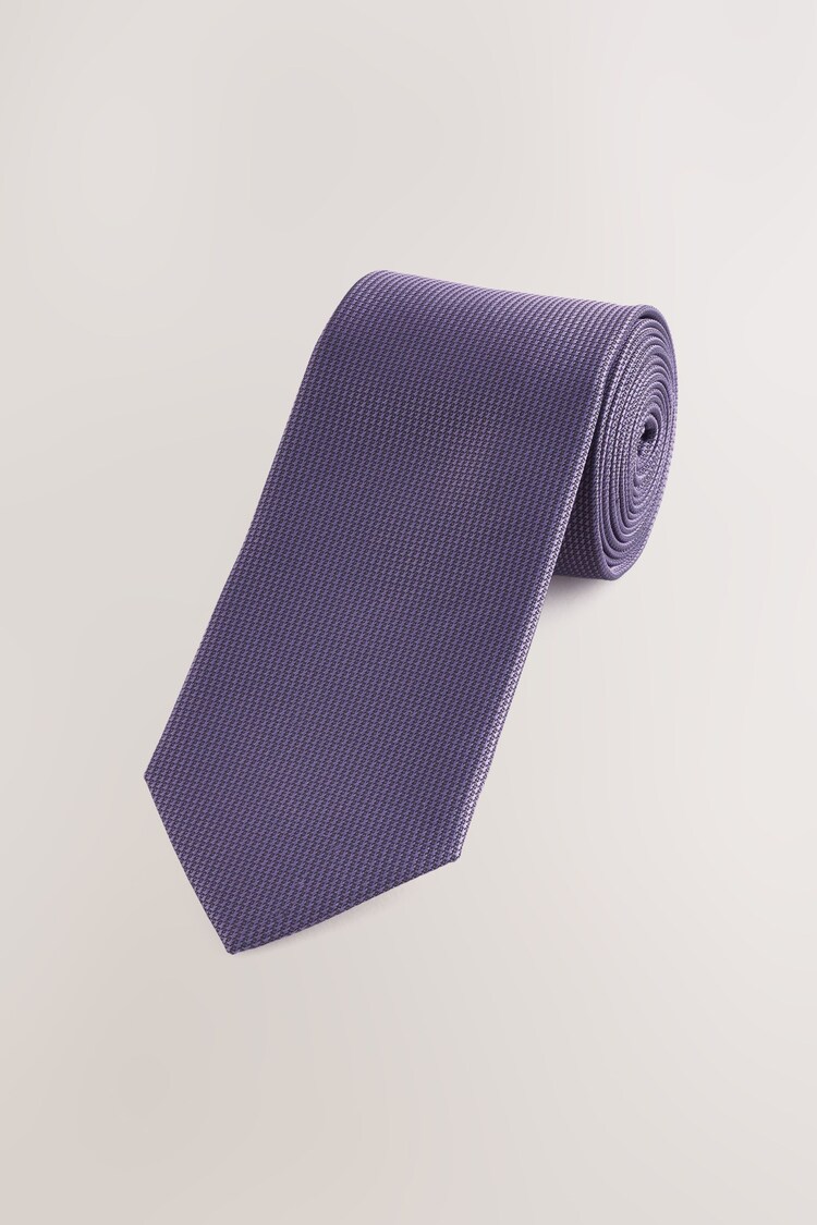 Purple Slim Textured Tie - Image 1 of 1