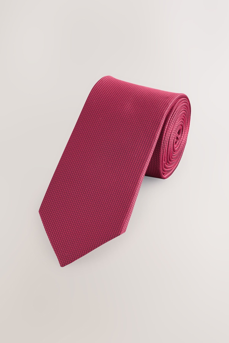 Red Slim Textured Tie - Image 1 of 1