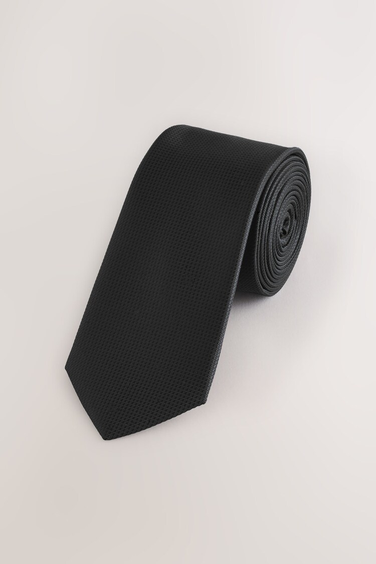 Black Skinny Textured Tie - Image 1 of 1
