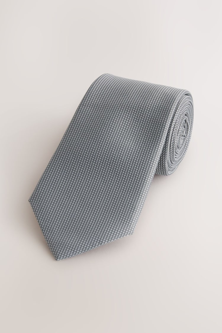 Grey Slim Textured Tie - Image 1 of 1