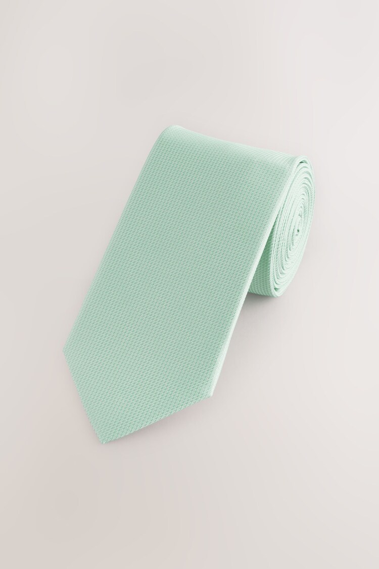 Sage Green Slim Textured Tie - Image 1 of 1
