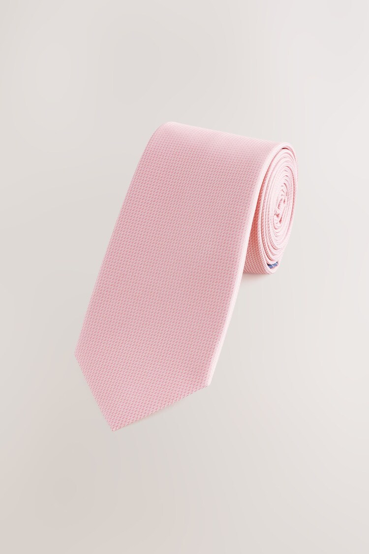 Pink Slim Textured Tie - Image 1 of 1