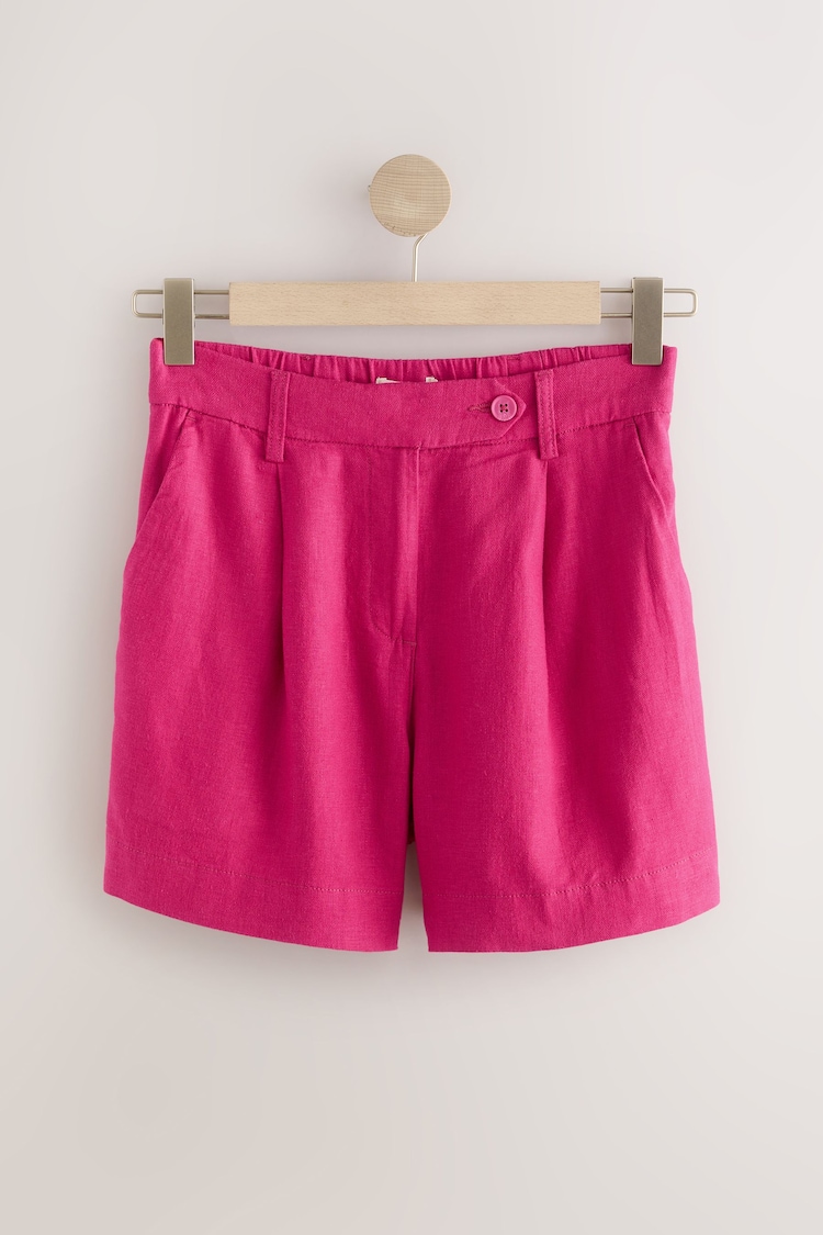 Pink Linen Rich Boy Shorts - Image 1 of 1